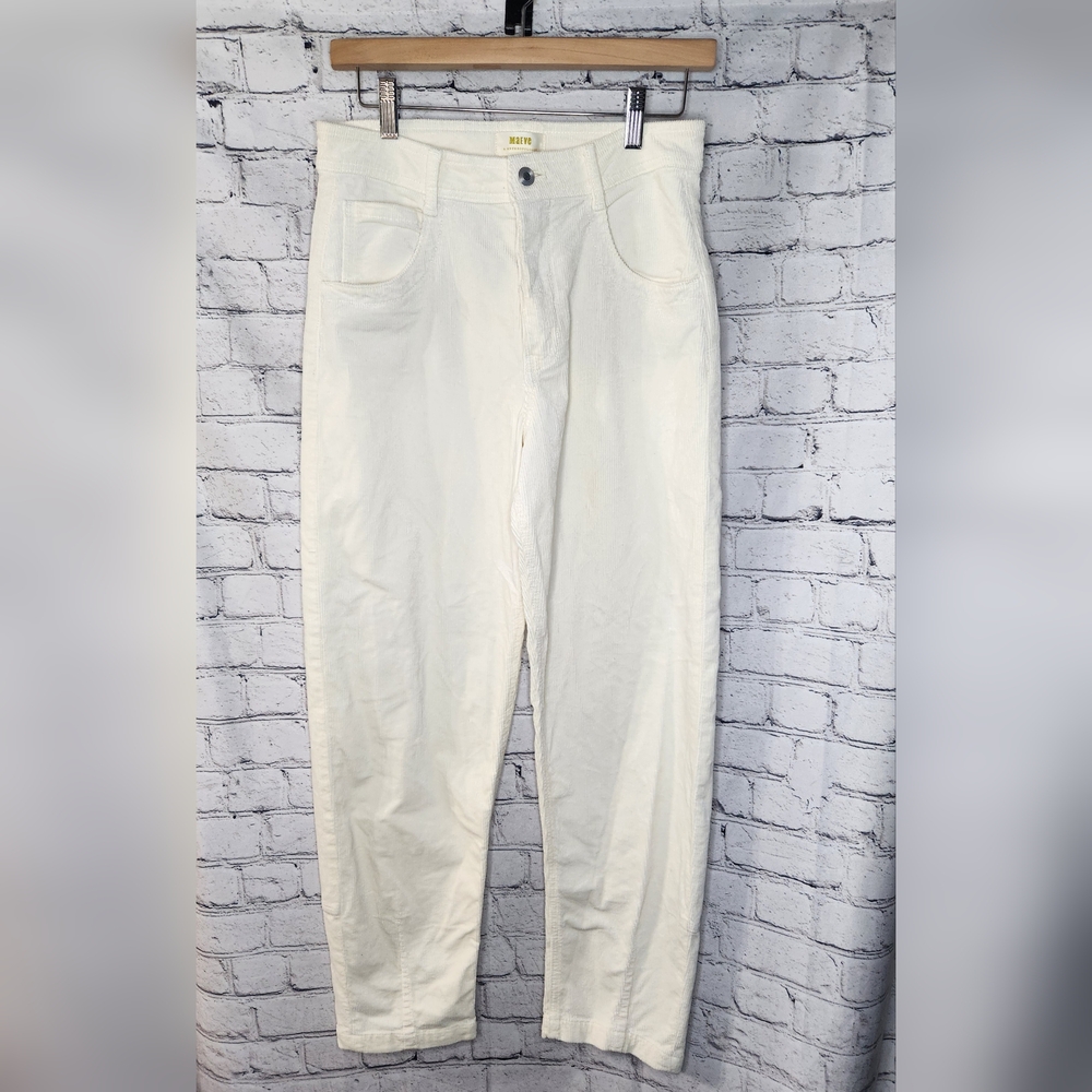 Anthropologie‎ Maeve Off White Cream Corduroy Pants Jeans Size 26